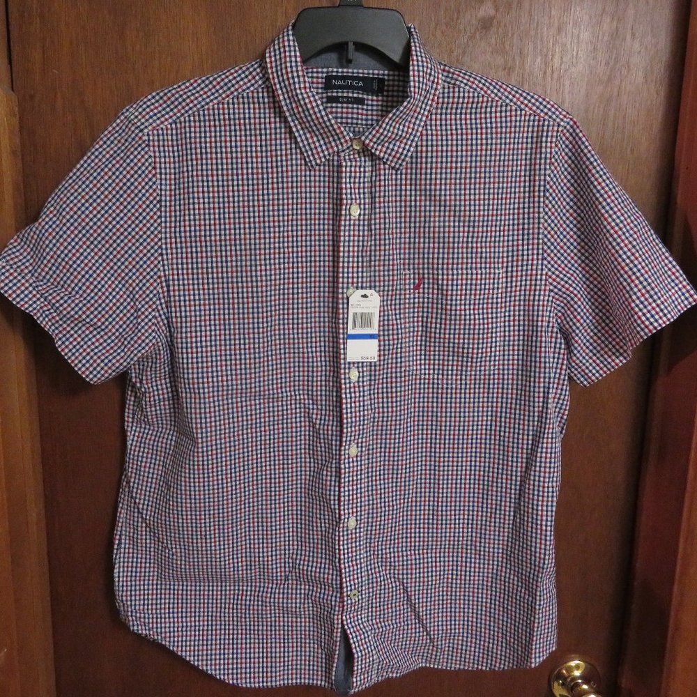 NWT BOYS NAUTICA SLIM FIT XL  SHORT SLEEVE